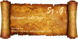 Szuper Gábor névjegykártya